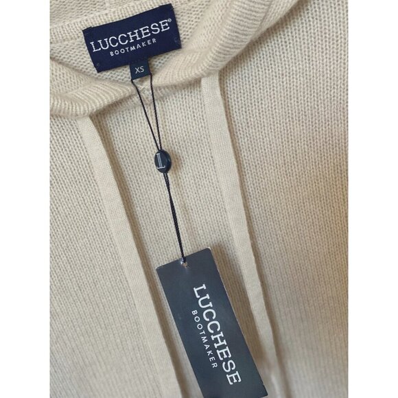 Lucchese Astrid Cashmere Hoodie Pullover Sweater Fog sz XS NWT - Picture 8 of 9